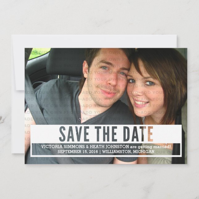 Invitación Marfil Modern Cut Out Save the Date Invite (Anverso)