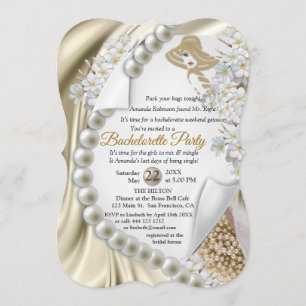 Invitación Marfil, Verde, Azul, Seda Dorada y Ducha Bridal De