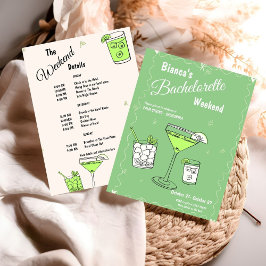 Invitación Marg & Matrimony Bachelorette Weekend Itinerario