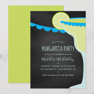 Invitación Margarita Birthday Cocktail Fiesta Chalkboard