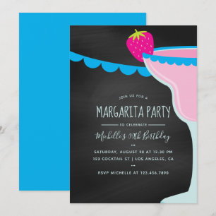 Invitación Margarita Birthday Cocktail Fiesta Chalkboard