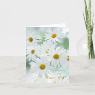 Invitación Margarita blanca niña de las flores de boda