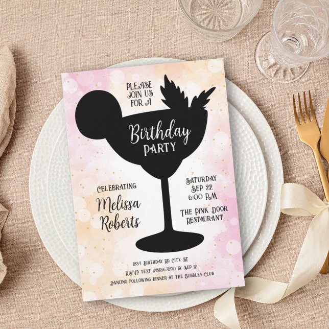 Invitación Margarita Cocktail Birthday Party (Subido por el creador)