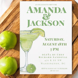 Invitación Margarita Cocktail Watercolor Engagement Party