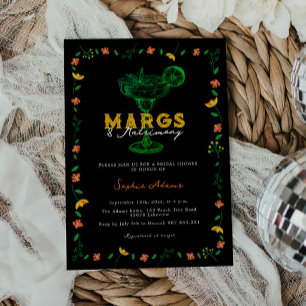 Invitación Margarita Coctail Margs & Matrimony Bridal Shower