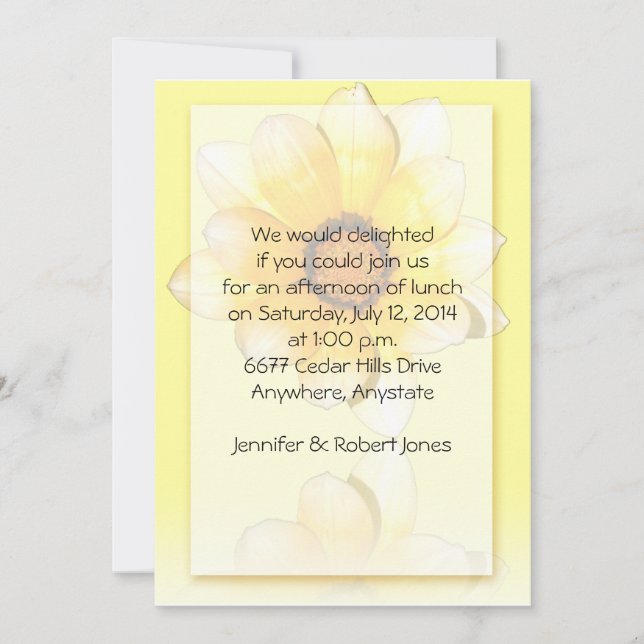 Invitación Margarita de Gerber en sol (Anverso)