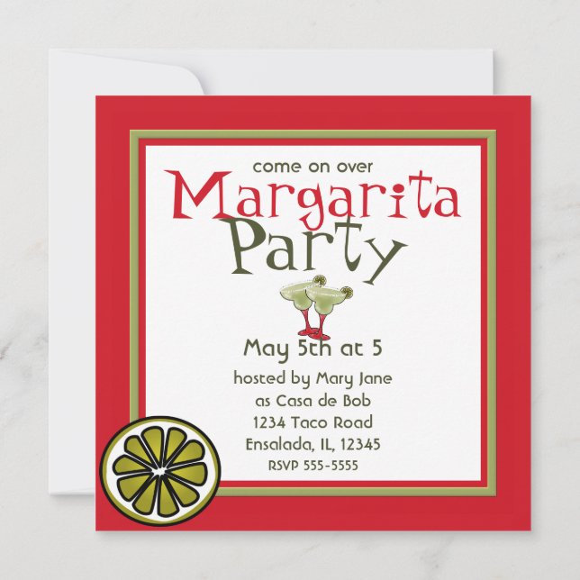 Invitación Margarita Fiesta (Reverso)