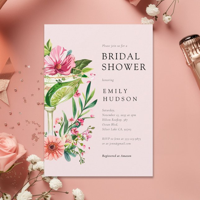 Invitación Margarita Fiesta Floral Bridal Shower (Subido por el creador)