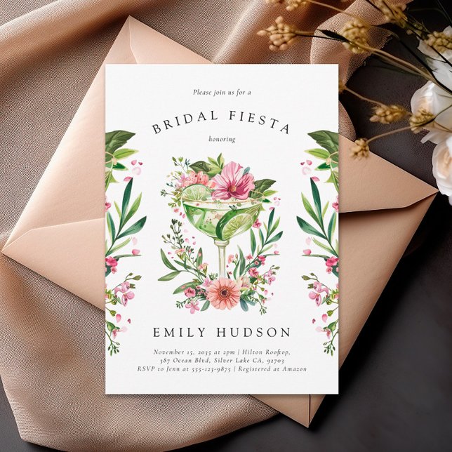 Invitación Margarita Fiesta Floral Bridal Shower (Subido por el creador)