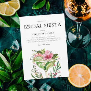 Invitación Margarita Fiesta Floral Bridal Shower