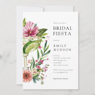 Invitación Margarita Fiesta Floral Bridal Shower