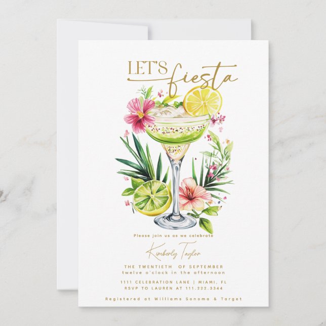 Invitación Margarita Fiesta Floral Vamos a Fiesta Bridal Show (Anverso)