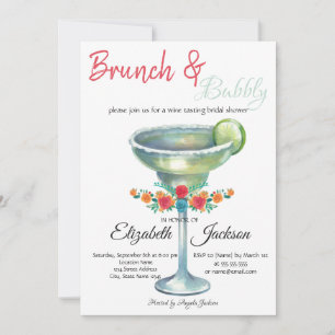Invitación Margarita Flores, ducha de novias mexicana