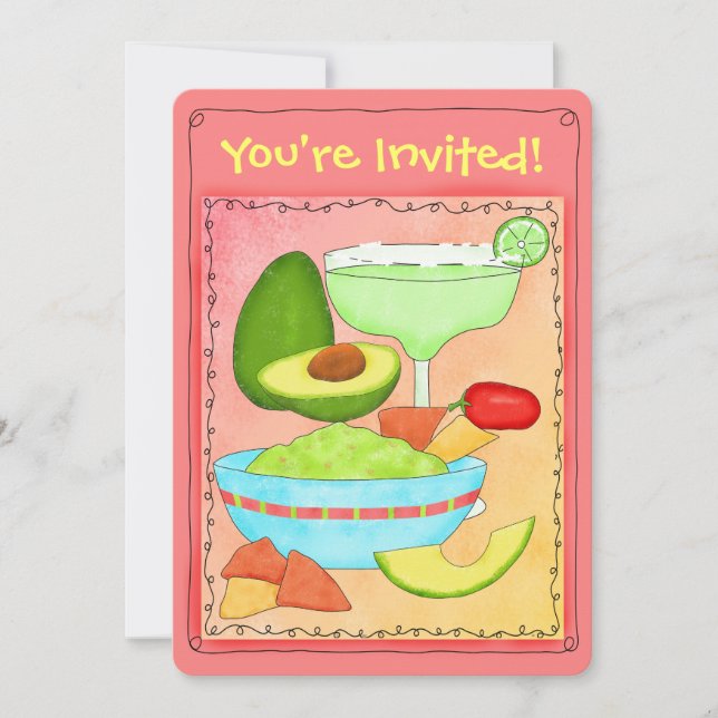 Invitación Margarita Guacamole, 40° Fiesta de cumpleaños (Anverso)