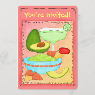 Invitación Margarita Guacamole, 40° Fiesta de cumpleaños