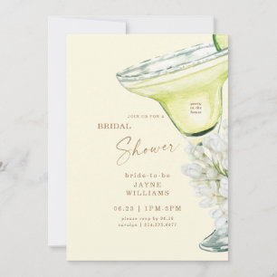 Invitación Margarita Hydrangeas Blancas para Bridal Shower Am