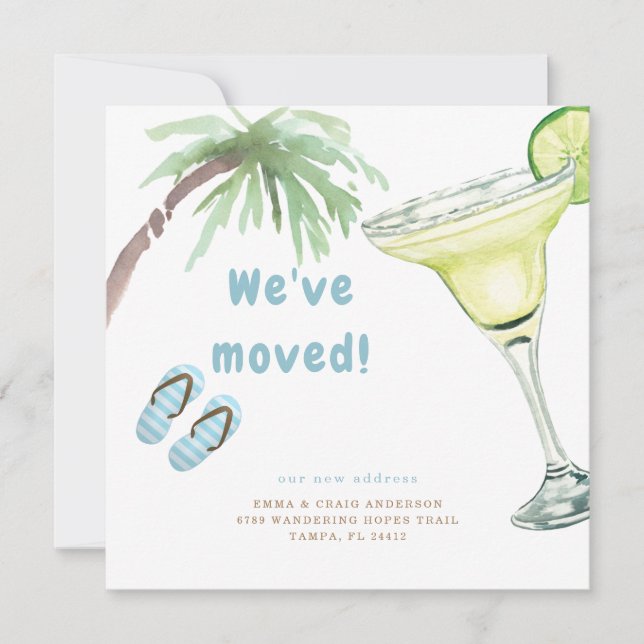 Invitación Margarita, la palmera tropical que hemos movido (Anverso)