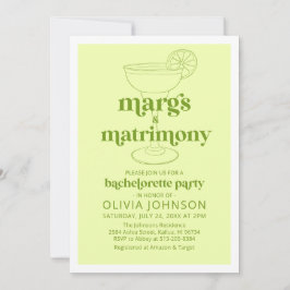 Invitación Margarita Margs & Matrimony Cocktail Bachelorette