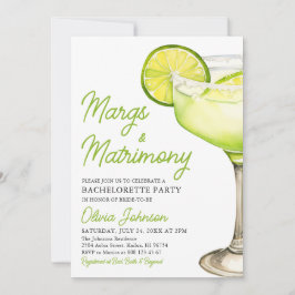 Invitación Margarita Margs & Matrimony Cocktail Bachelorette