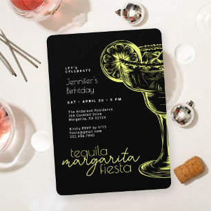 Invitación Margarita negra moderna Fiesta fiesta de cumpleaño