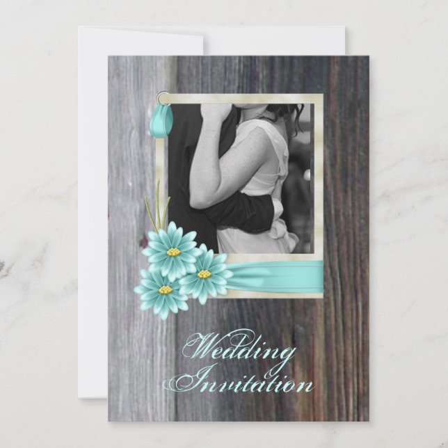 Invitación margarita rústica boda campestre occidental (Anverso)