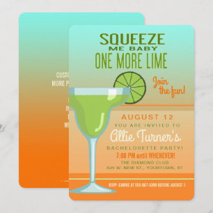 Invitación Margarita   Squeeze Me Baby   Bachelorette