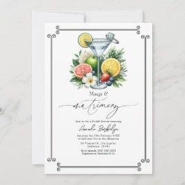 Invitación Margarita tropical y ducha de novias de matrimonio