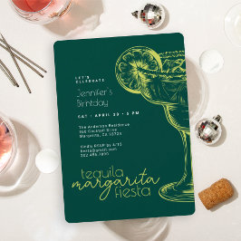 Invitación Margarita verde moderna Fiesta Fiesta fiesta de cu