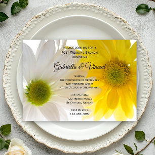 Invitación Margaritas Amarillas y Blancas Brunch Post Boda