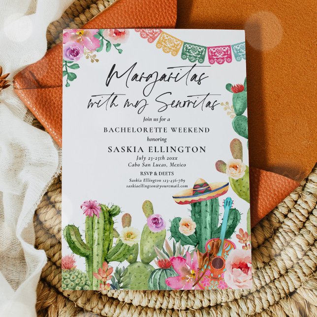 Invitación Margaritas Con Mi Senoritas Bachelorette (Subido por el creador)