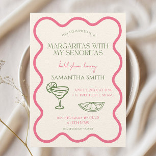 Invitación Margaritas con mi señoritas ducha de novia desempa
