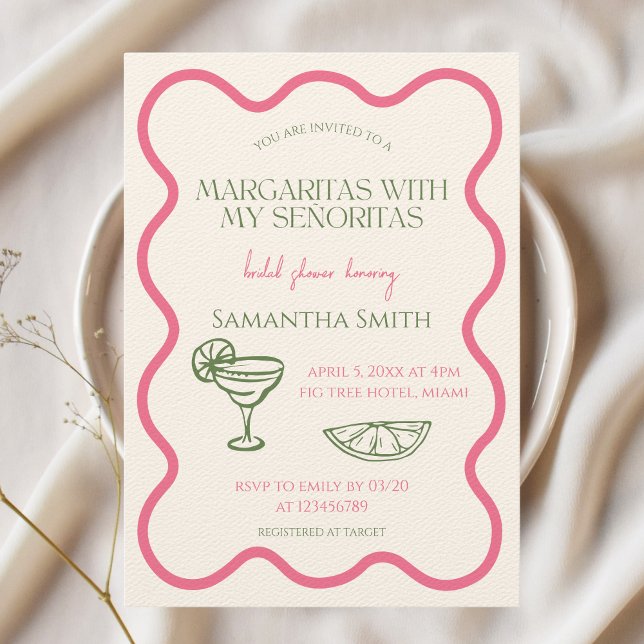 Invitación Margaritas con mi señoritas ducha de novia desempa (Margaritas with my Senoritas Bridal Shower
)