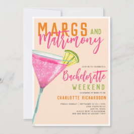 Invitación Margaritas Margs & Matrimony Bachelorette Weekend