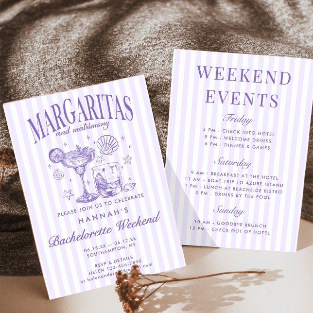 Invitación Margaritas Modernas Retro y Matrimonio Rayado Bach (Subido por el creador)
