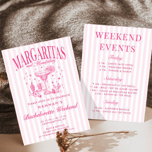 Invitación Margaritas Modernas Retro y Matrimonio Rayado Bach