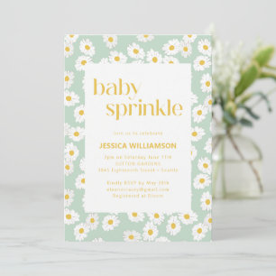 Invitación Margaritas pastel verde salvia primavera Baby Spri