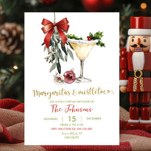 Invitación Margaritas y Fiesta Mistletoe Friendsmas