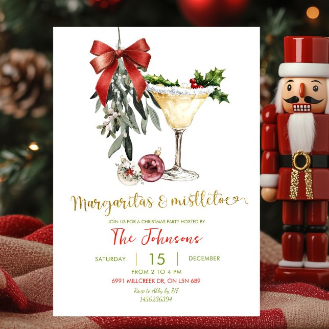Invitación Margaritas y Fiesta Mistletoe Friendsmas (Subido por el creador)