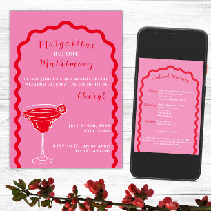 Invitación Margaritas Y Matrimonia Bachelorette Weekend