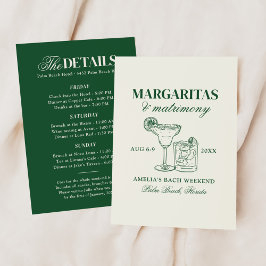 Invitación Margaritas y Matrimonia Bachelorette Weekend
