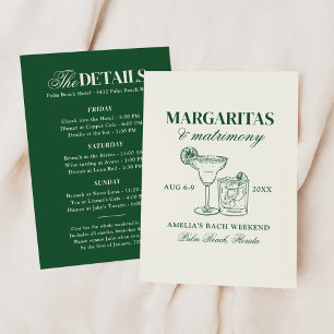 Invitación Margaritas y Matrimonia Bachelorette Weekend