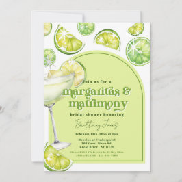 Invitación Margaritas y Matrimonio Green Groovy Bridal Shower