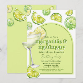 Invitación Margaritas y Matrimonio Green Groovy Bridal Shower