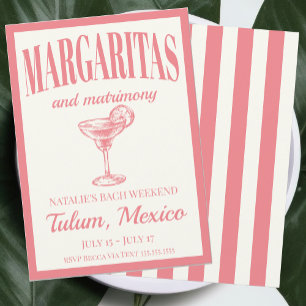Invitación Margaritas Y Matrimony Luxe Cóctel Social