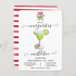 Invitación Margaritas y Navidades Mistletoe Fiesta Fiesta