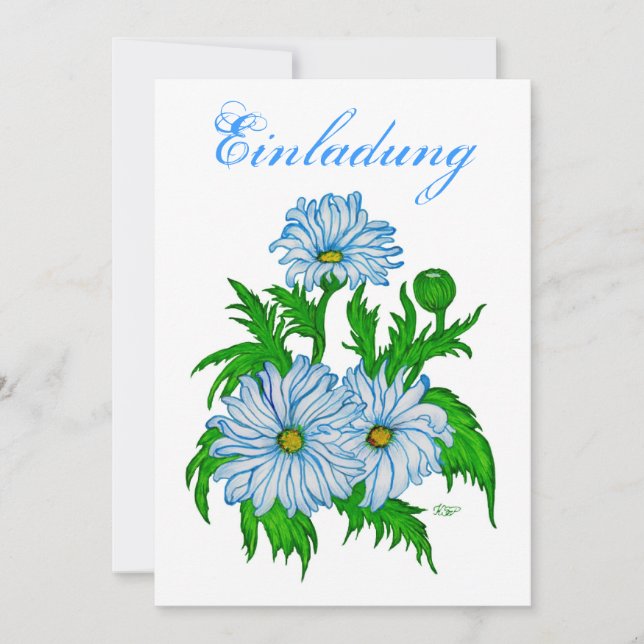 Invitación Margeriten Blume - Einladung (Anverso)