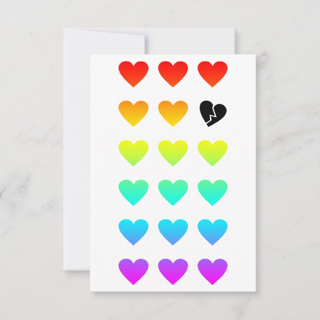 Invitación marginación de amor de arco iris (Anverso)