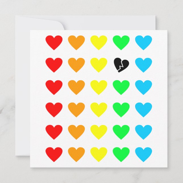 Invitación marginación de amor de arco iris (Anverso)