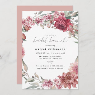 Invitación MARGOT Romantic Dusty Rosa Rubor Bridal Brunch