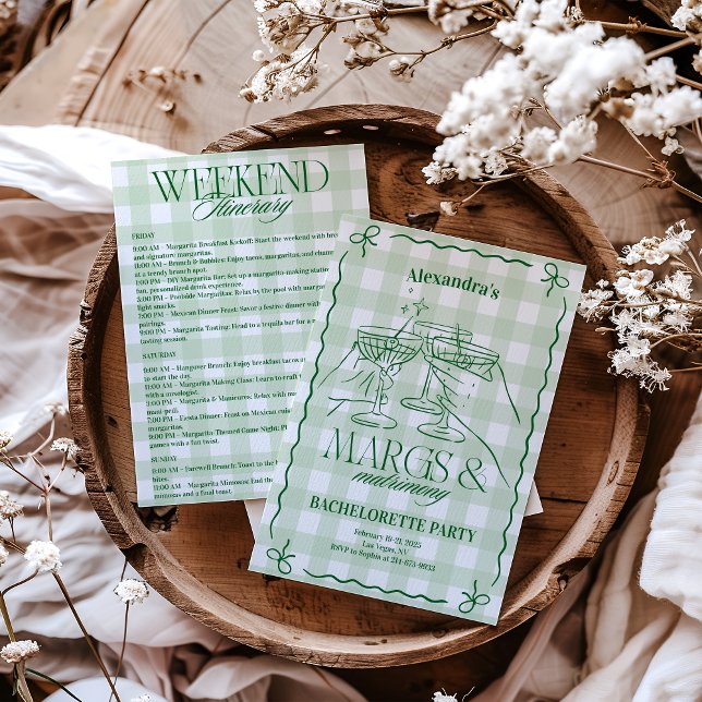 Invitación Margs And Matrimony Bachelorette Itinerary (Subido por el creador)